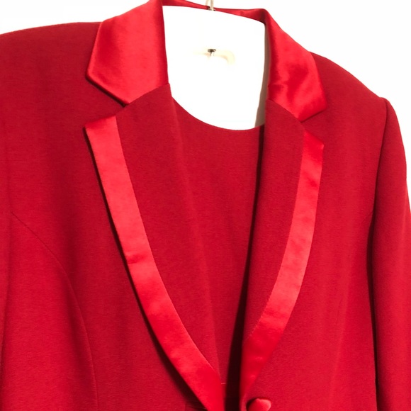 KASPER 2pc Red Dress and Coat Sz 6P - Picture 4 of 9